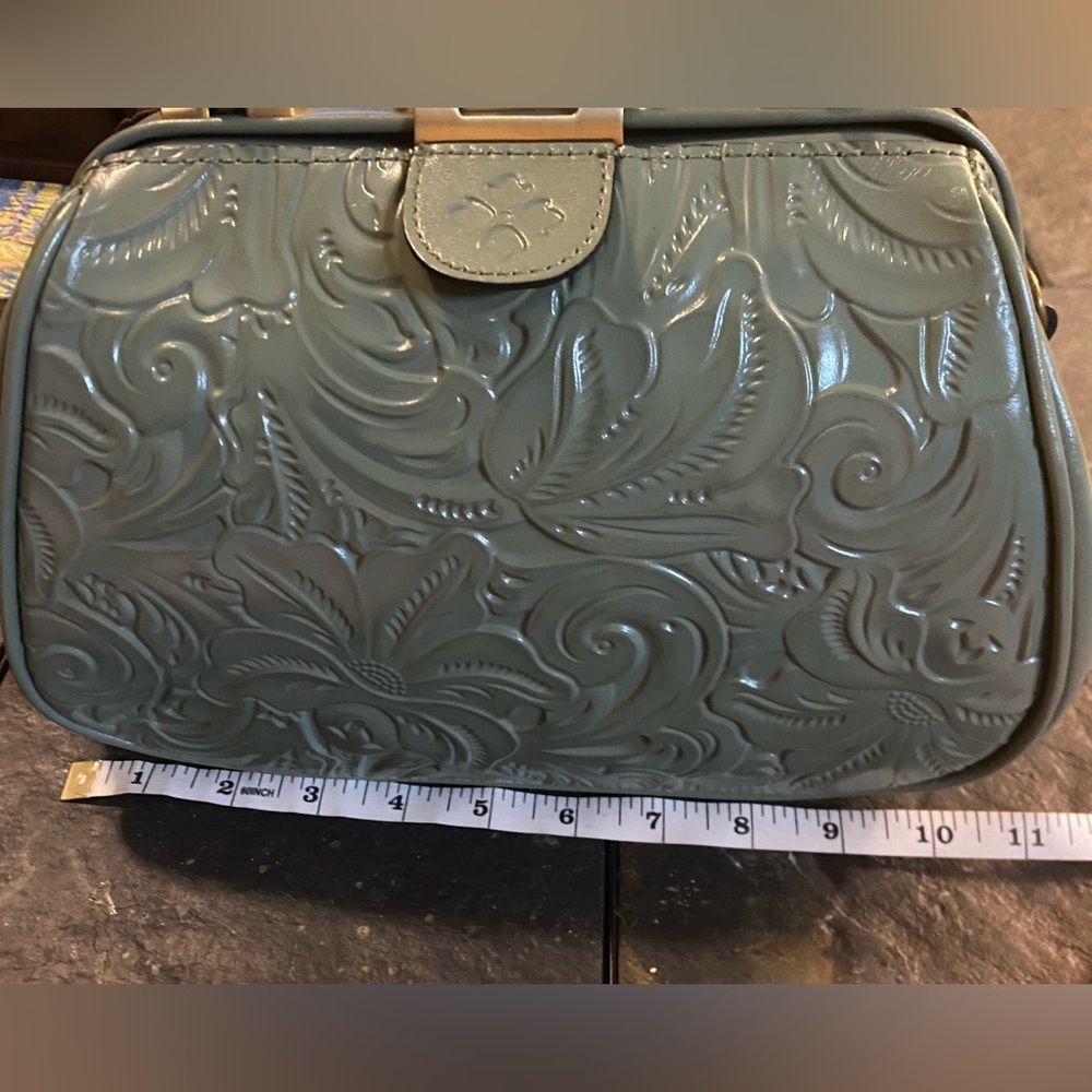 Patricia Nash Sage Green Embossed Patent Satchel - Picture 10 of 12